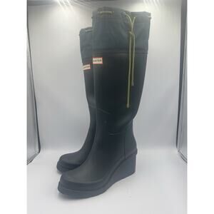 Womens Black Rubber Hunter Rain Boots Size 9